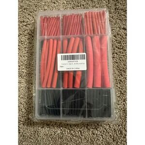 Heat‎ Shrink Tubing Kit Electrical Wire Cable Sleeving Wrap Assorted Red Black